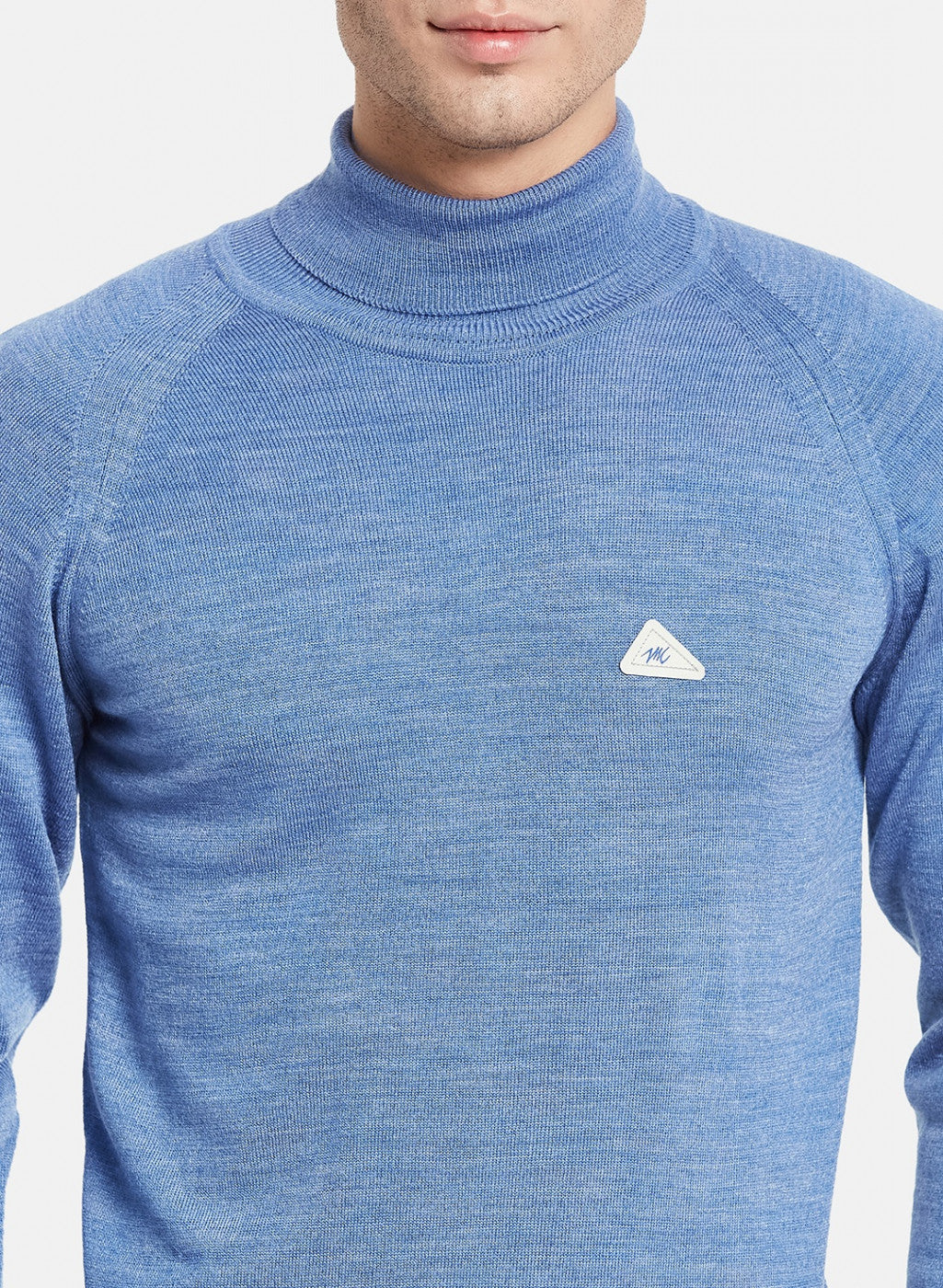 Men Blue Solid Pullover