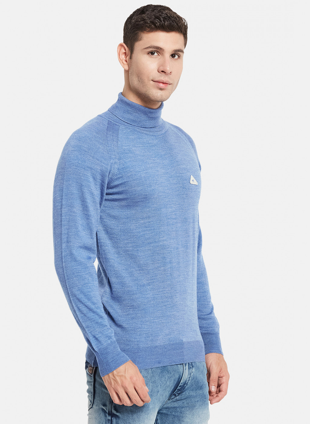 Men Blue Solid Pullover