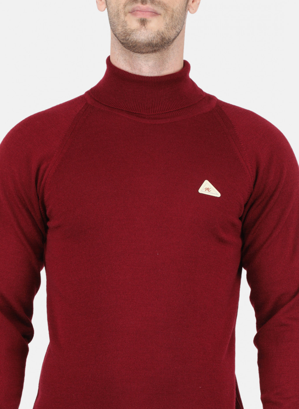 Men Maroon Solid Pullover