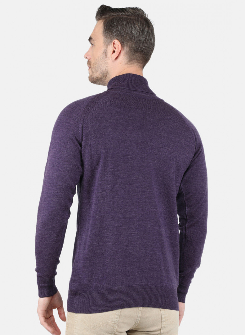 Men Purple Solid Pullover