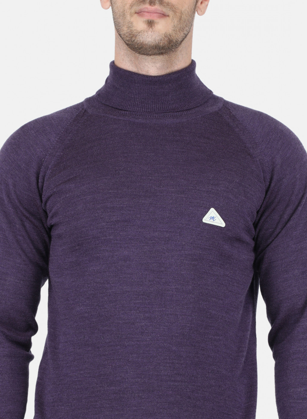 Men Purple Solid Pullover