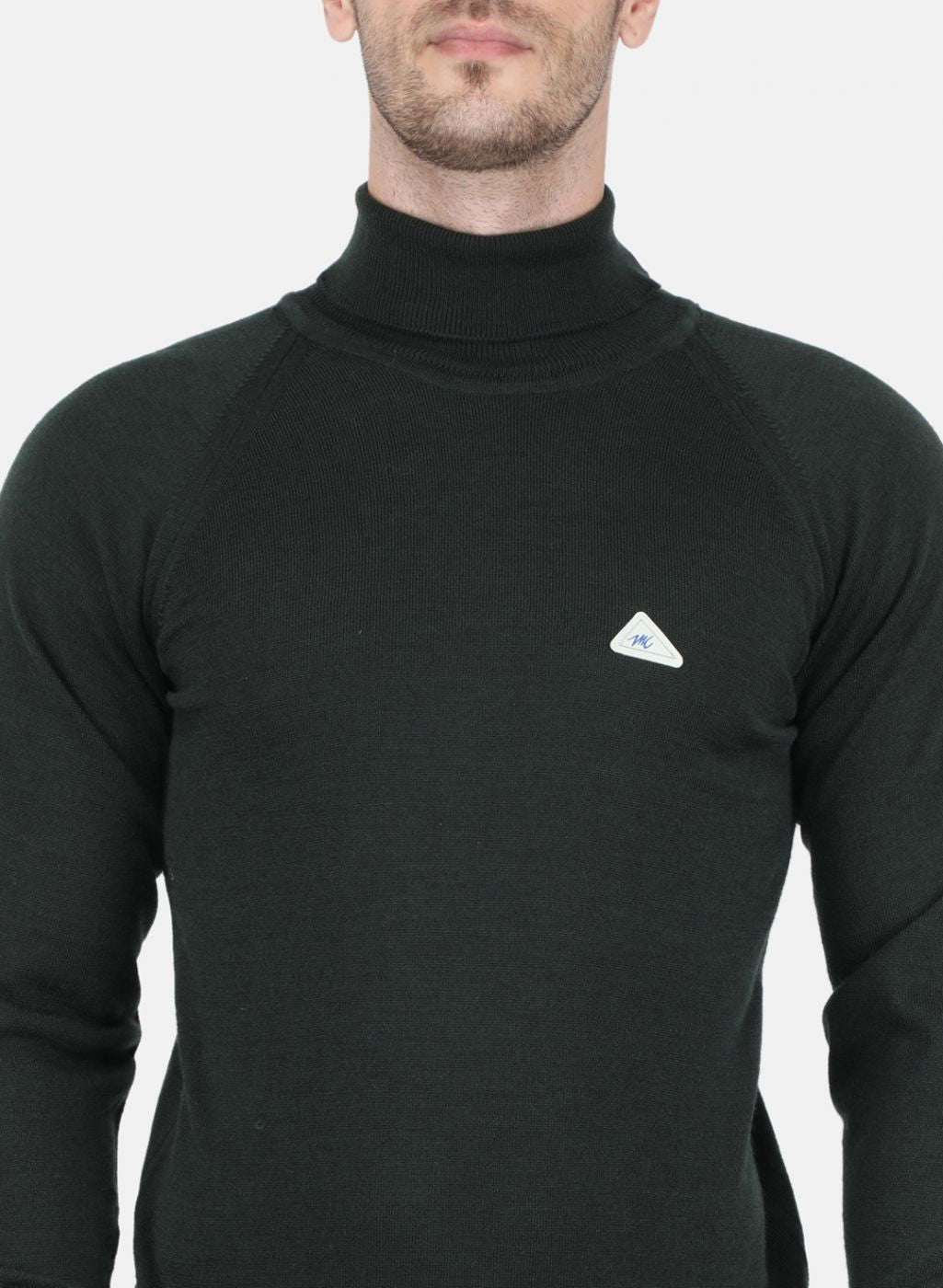 Men Green Solid Pullover