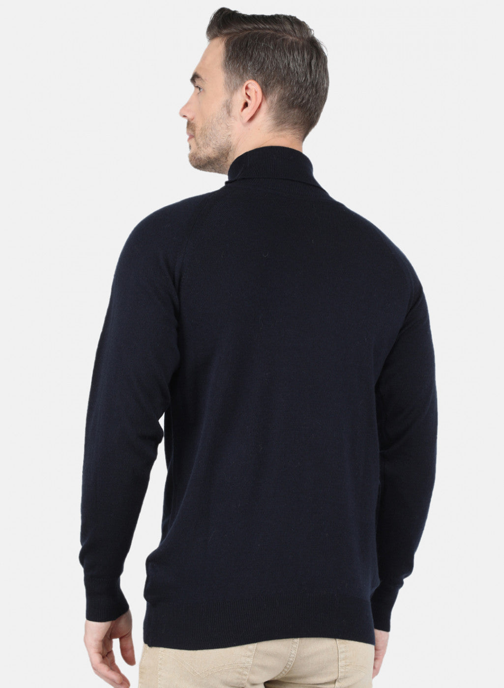 Men NAvy Blue Solid Pullover