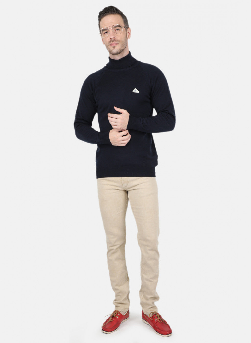 Men NAvy Blue Solid Pullover