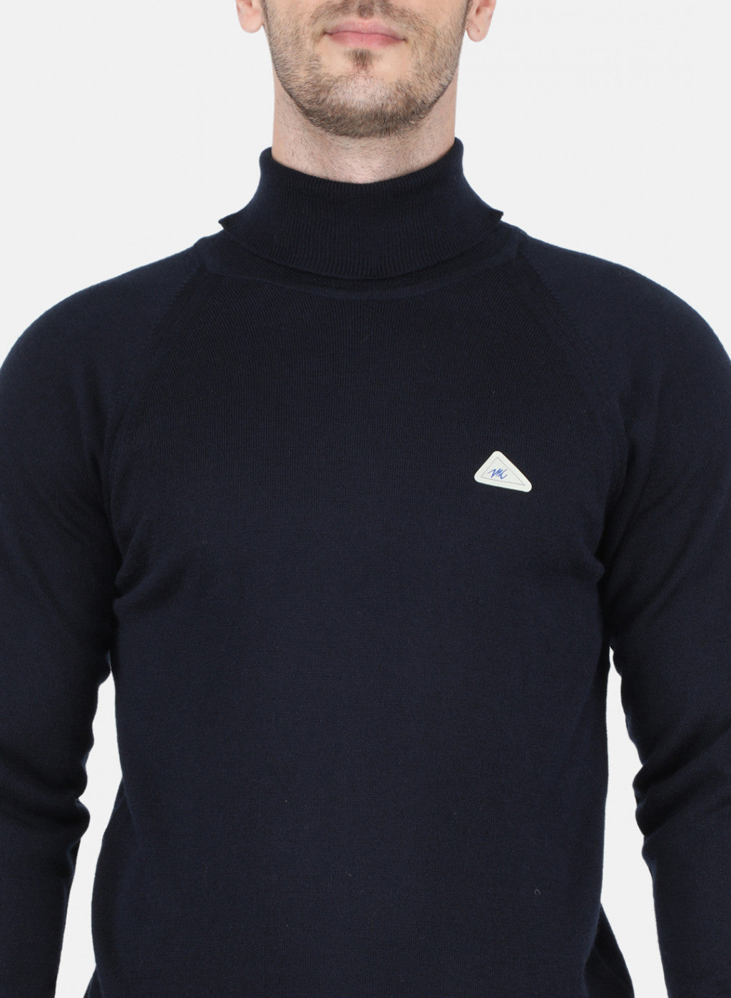 Men NAvy Blue Solid Pullover