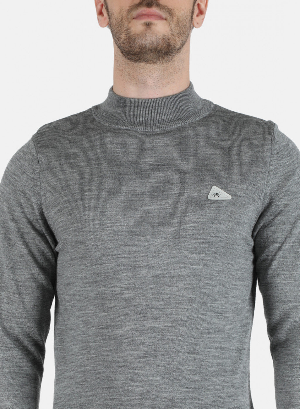 Men Grey Solid Pullover