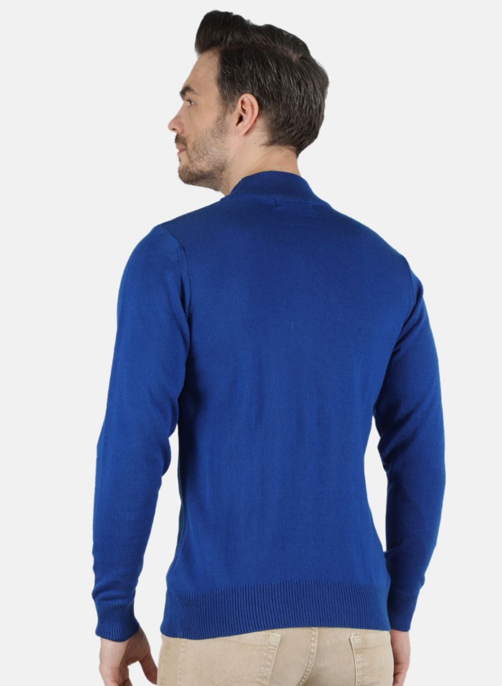 Men Blue Solid Pullover