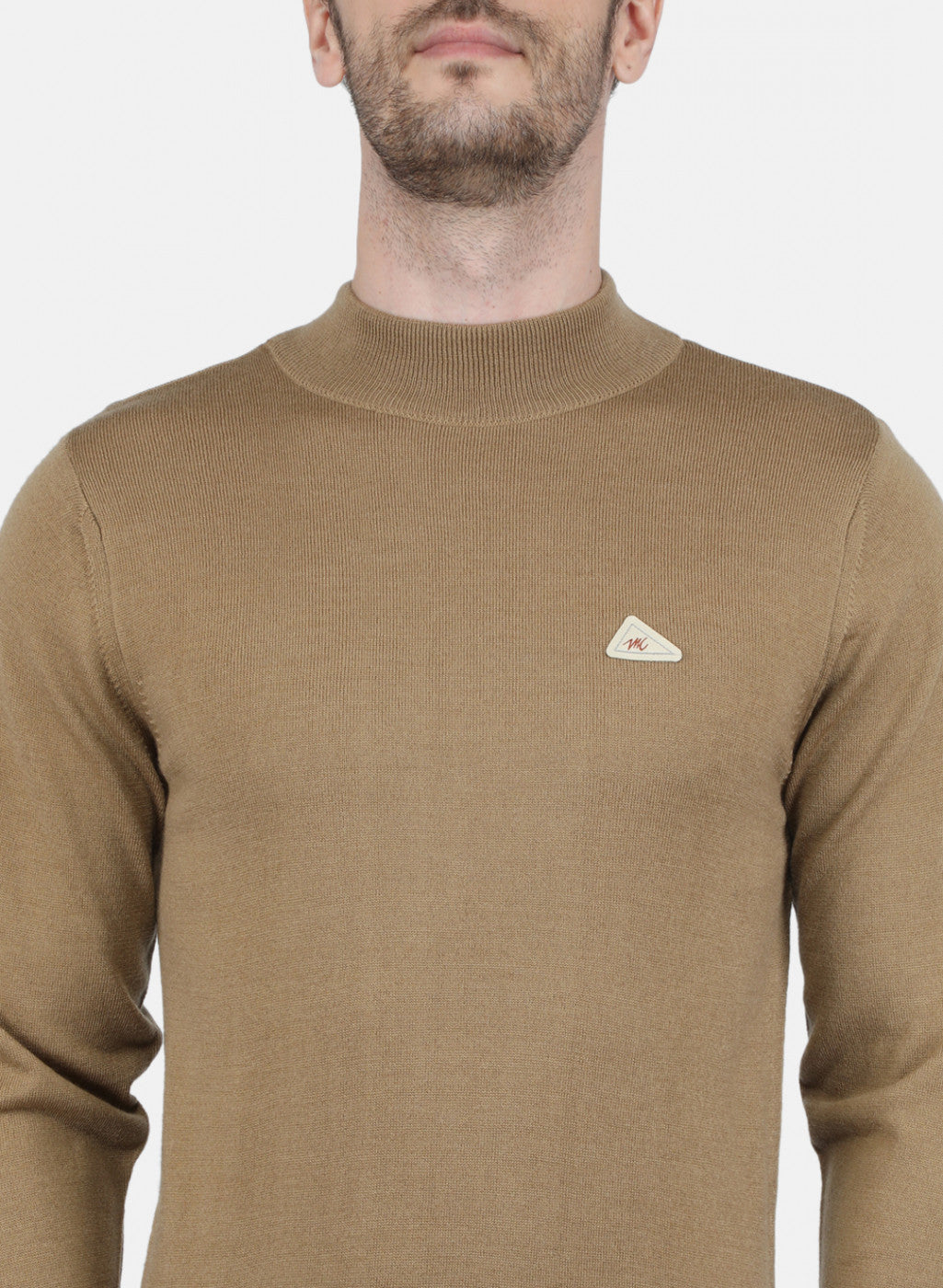 Men Brown Solid Pullover