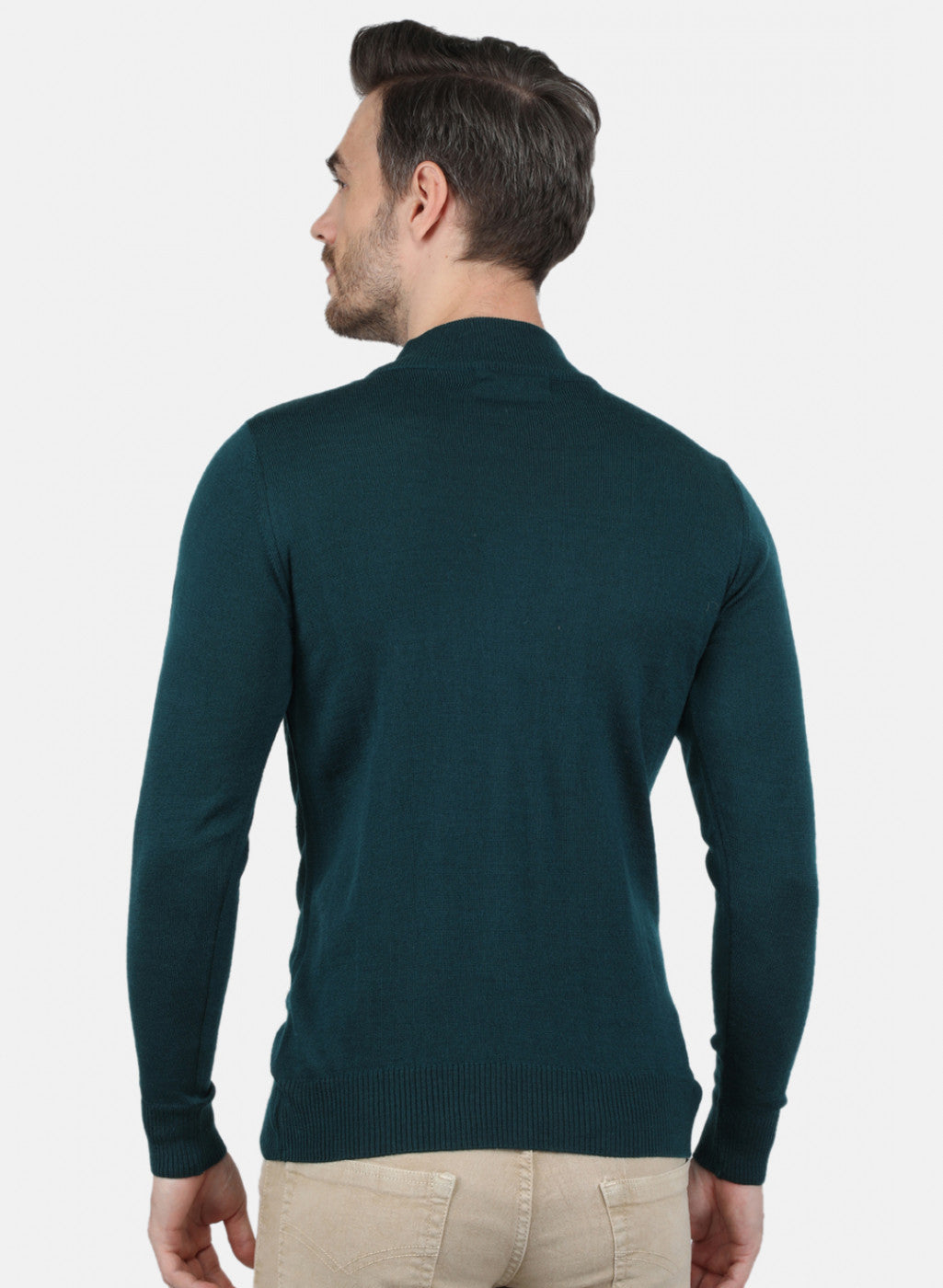 Men Green Solid Pullover