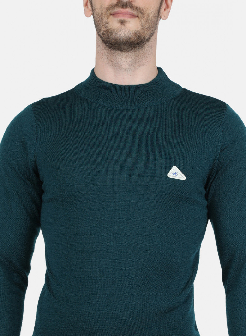 Men Green Solid Pullover