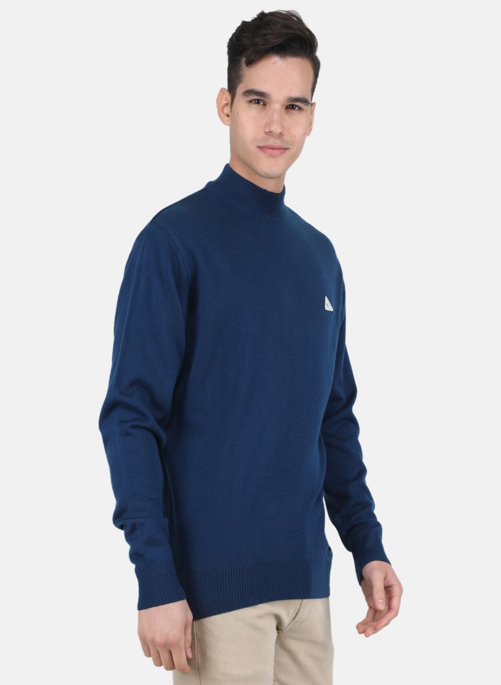 Men Blue Solid Pullover