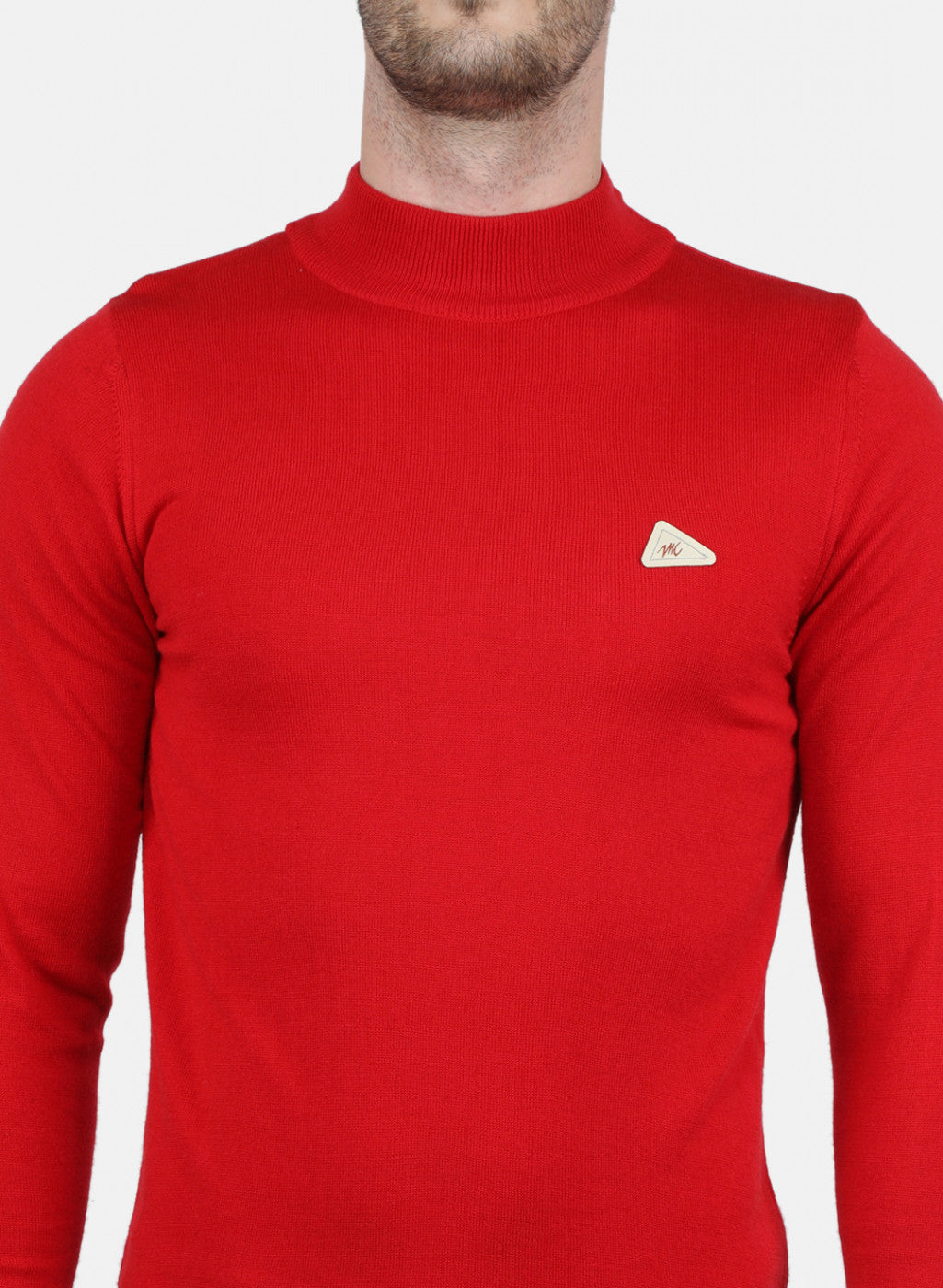 Men Red Solid Pullover