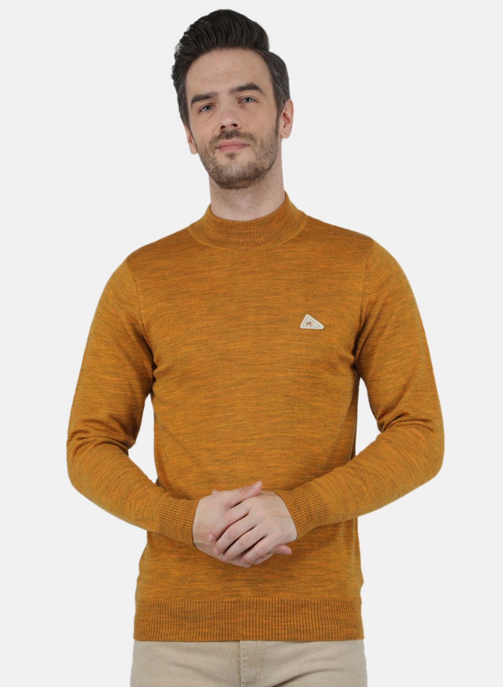 Men Yellow Solid Pullover