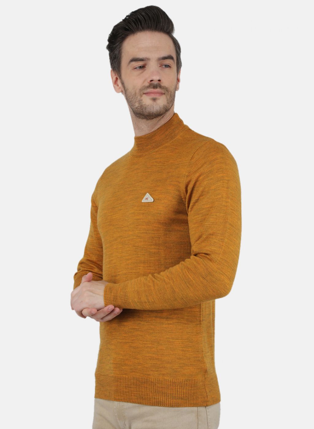 Men Yellow Solid Pullover