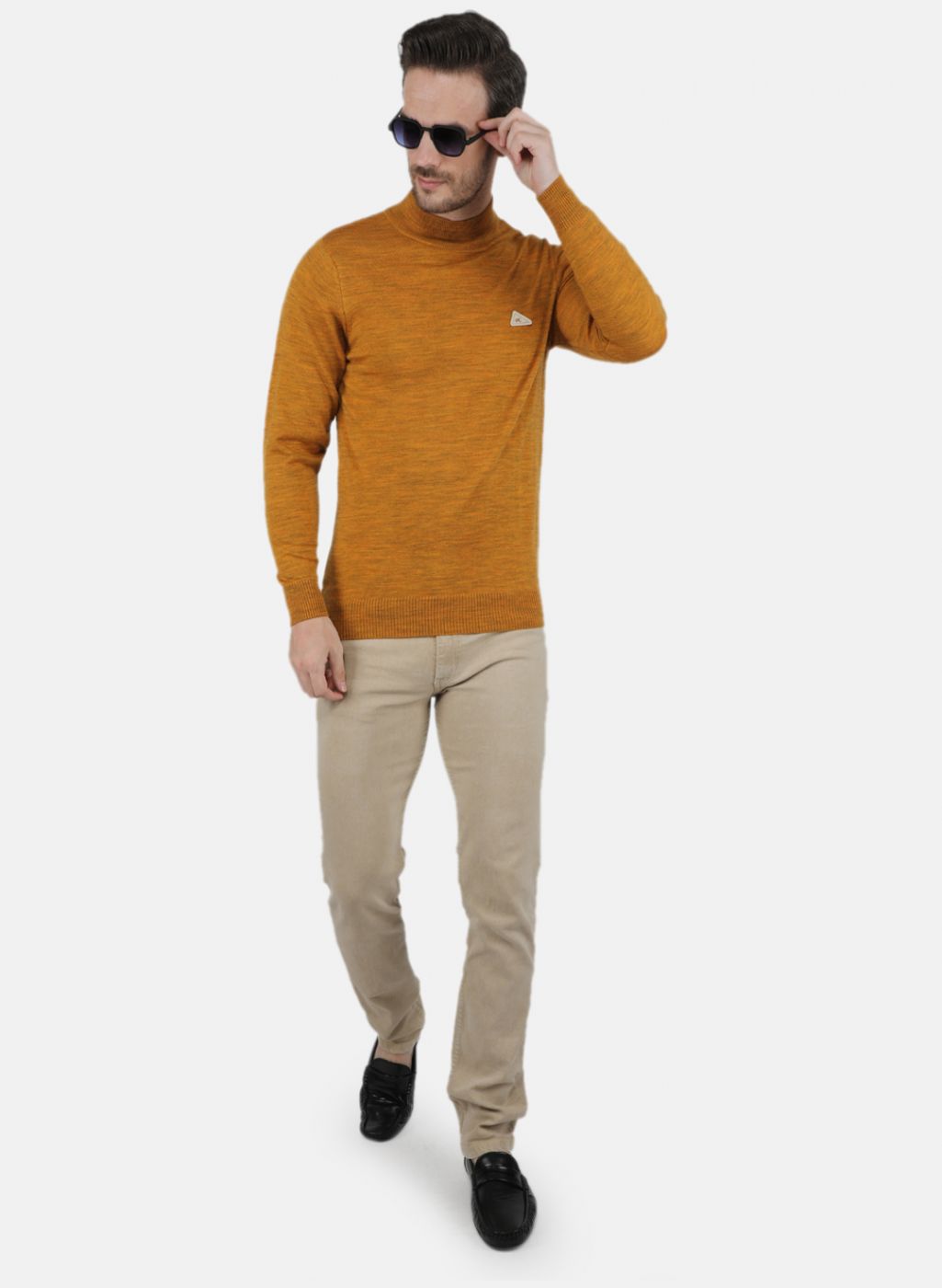 Men Yellow Solid Pullover