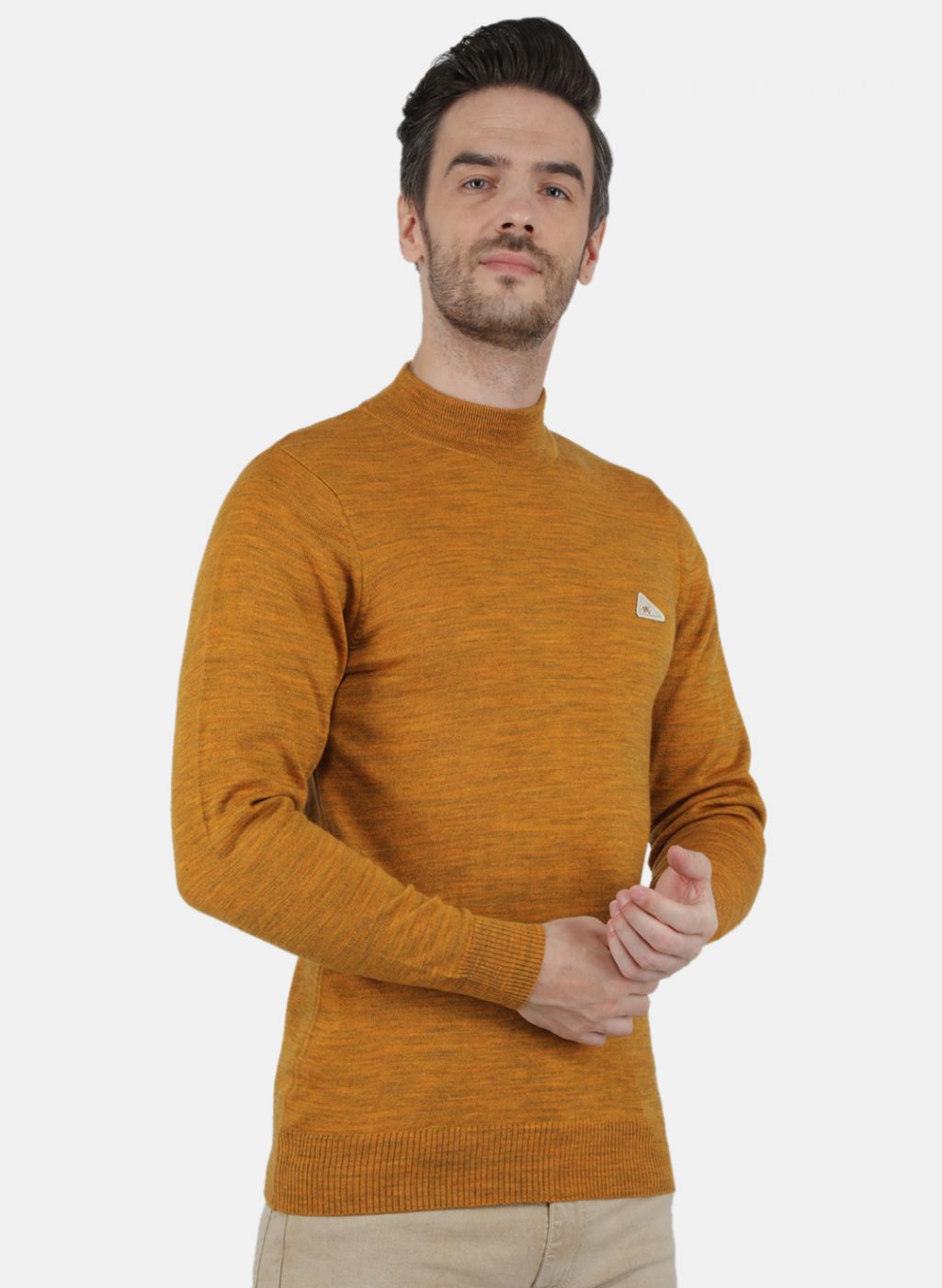 Men Yellow Solid Pullover