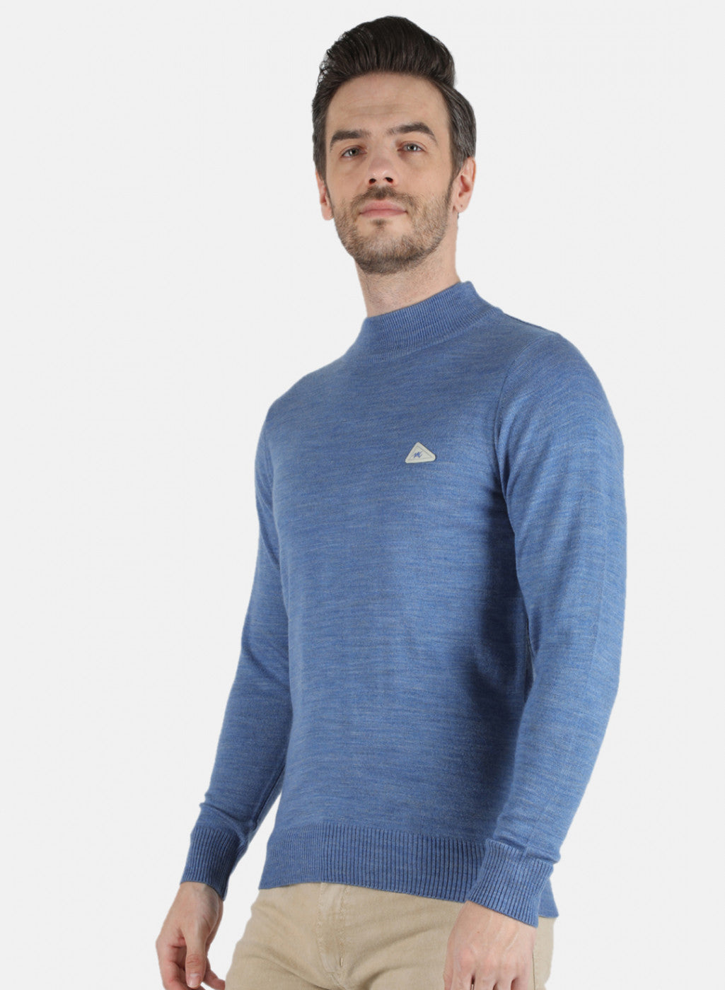 Men Blue Solid Pullover