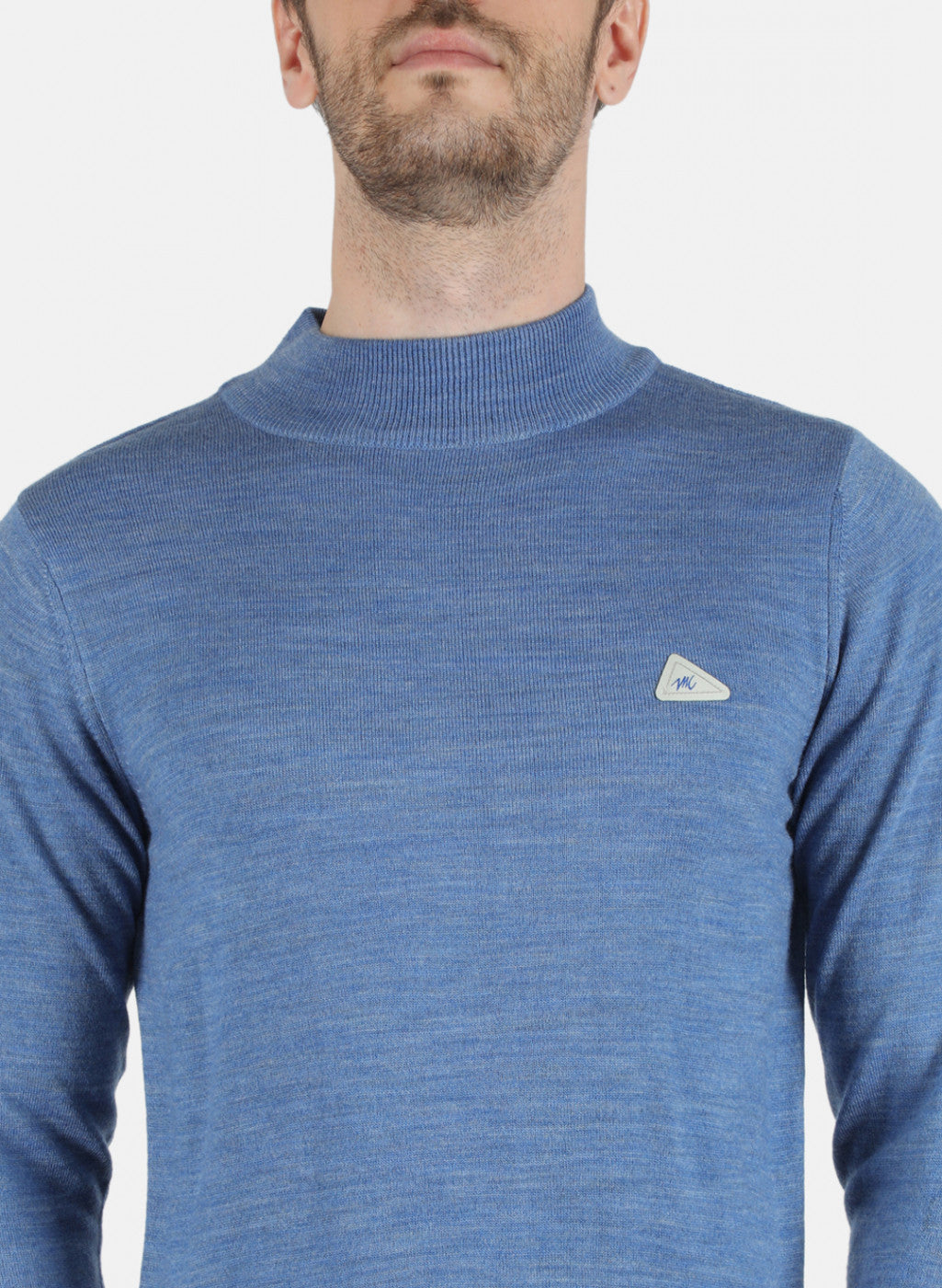 Men Blue Solid Pullover