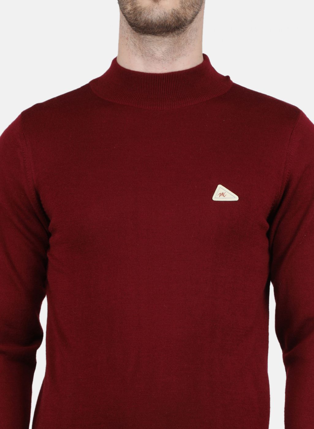 Men Maroon Solid Pullover