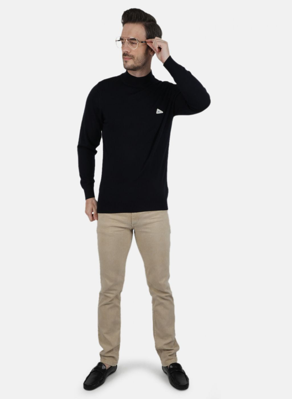 Men NAvy Blue Solid Pullover