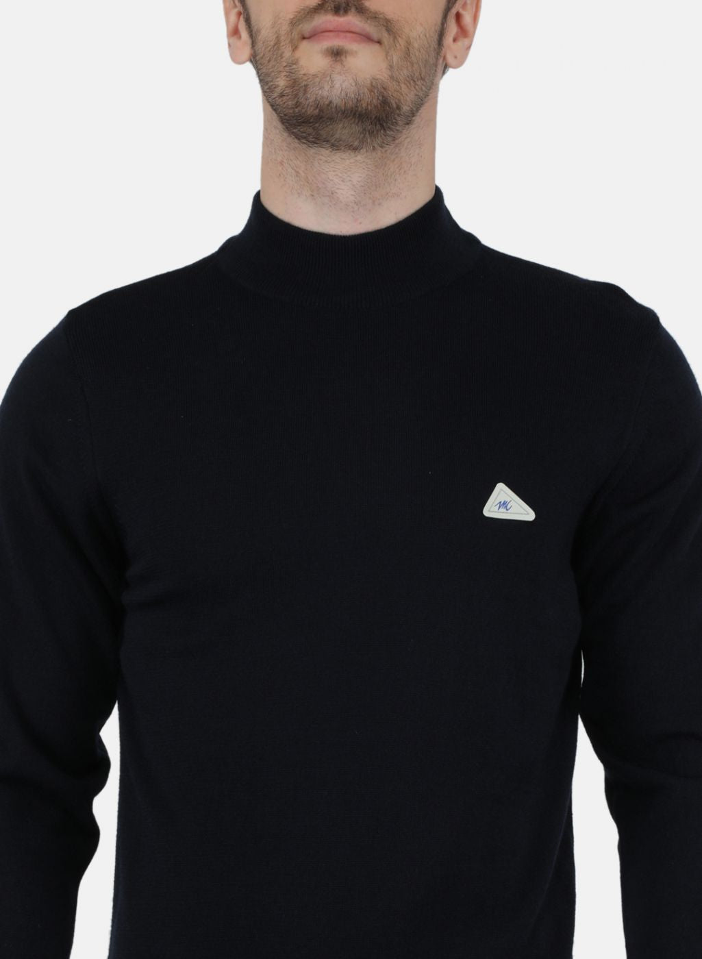 Men NAvy Blue Solid Pullover