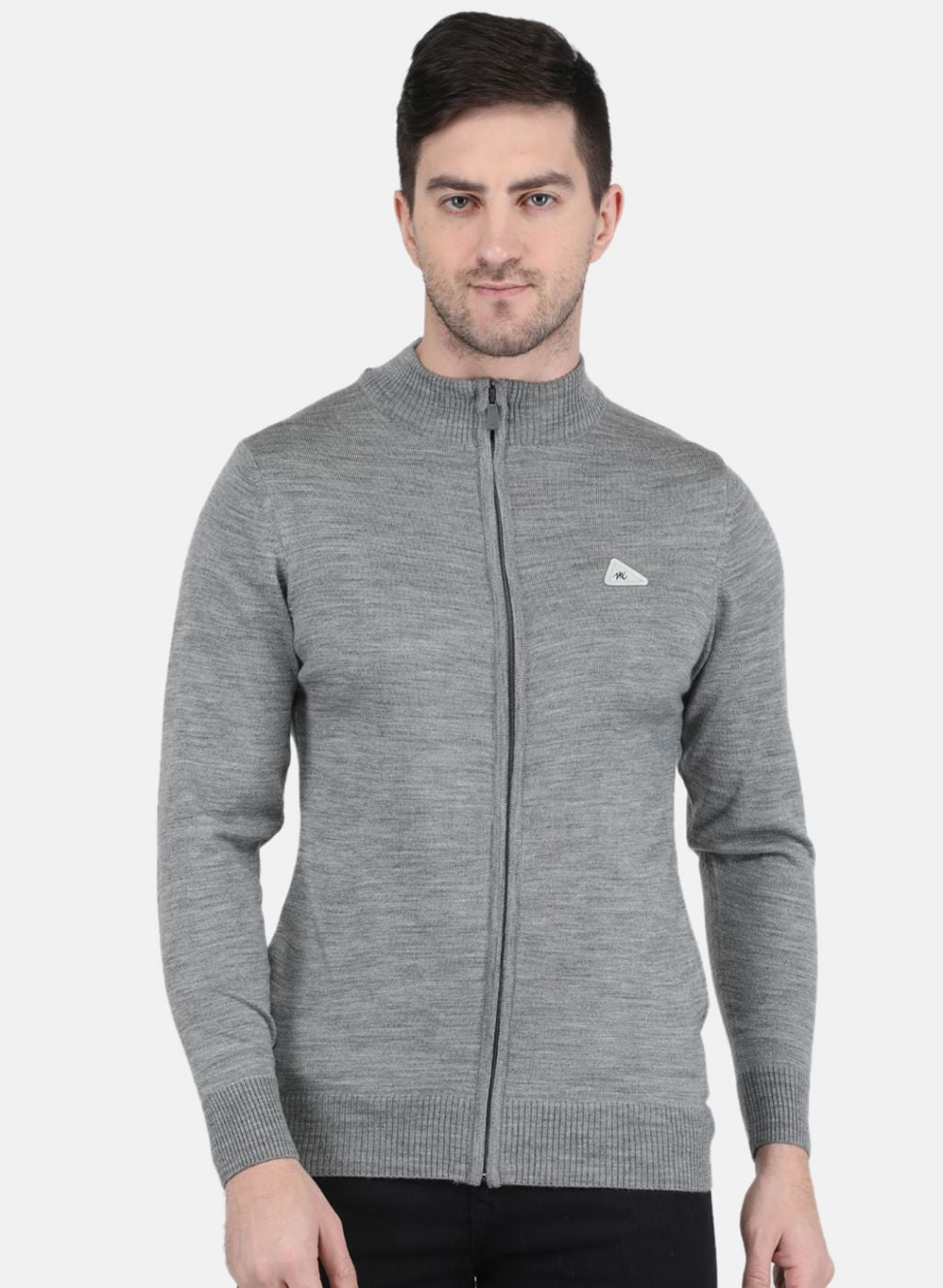 Men Grey Solid Pullover