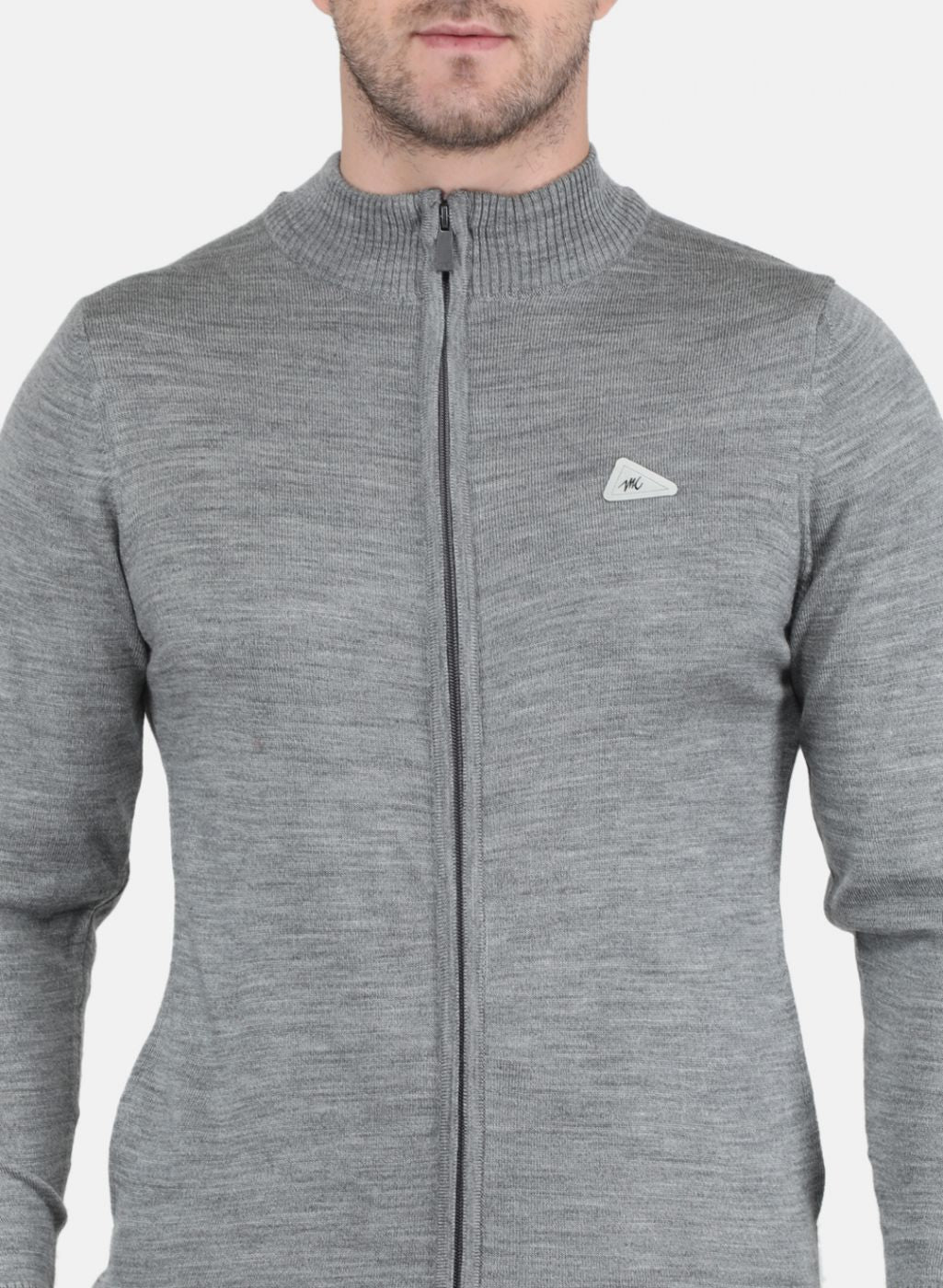 Men Grey Solid Pullover