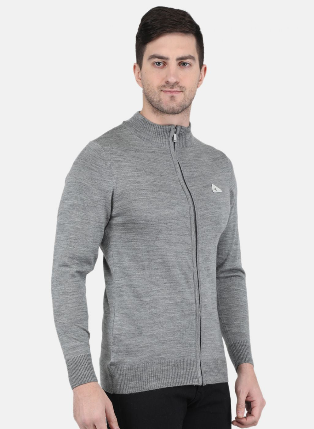 Men Grey Solid Pullover