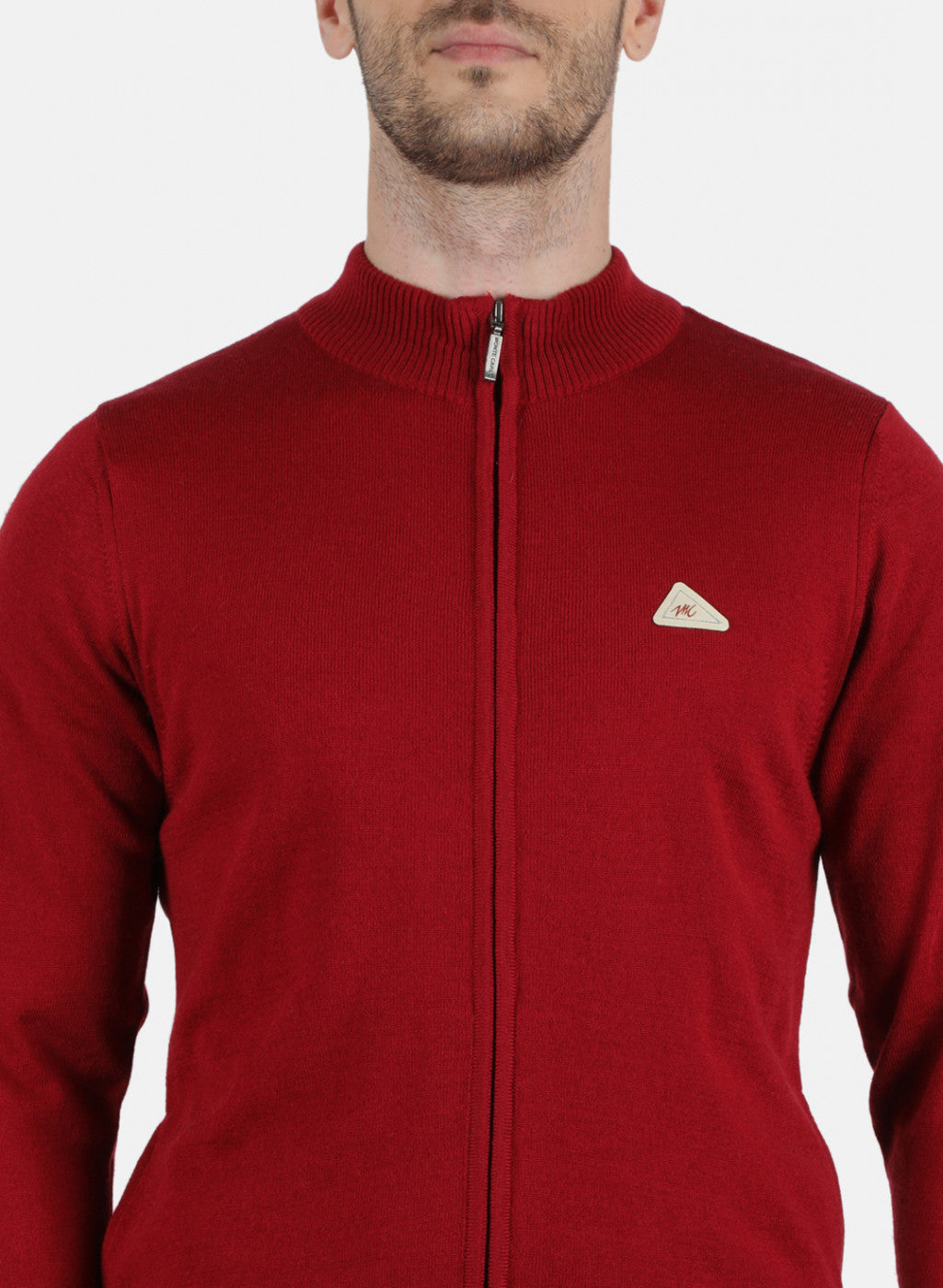 Men Maroon Solid Pullover