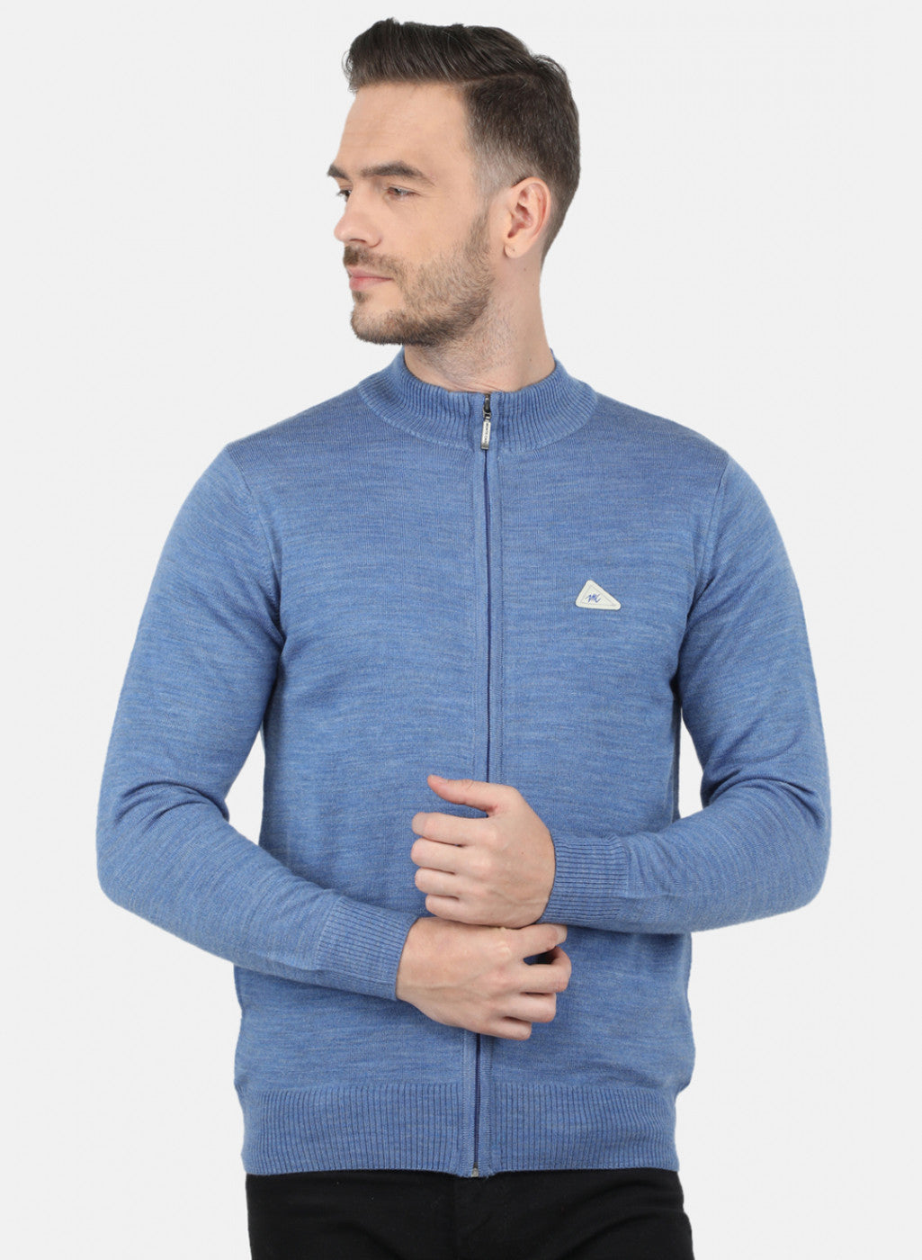 Men Blue Solid Pullover