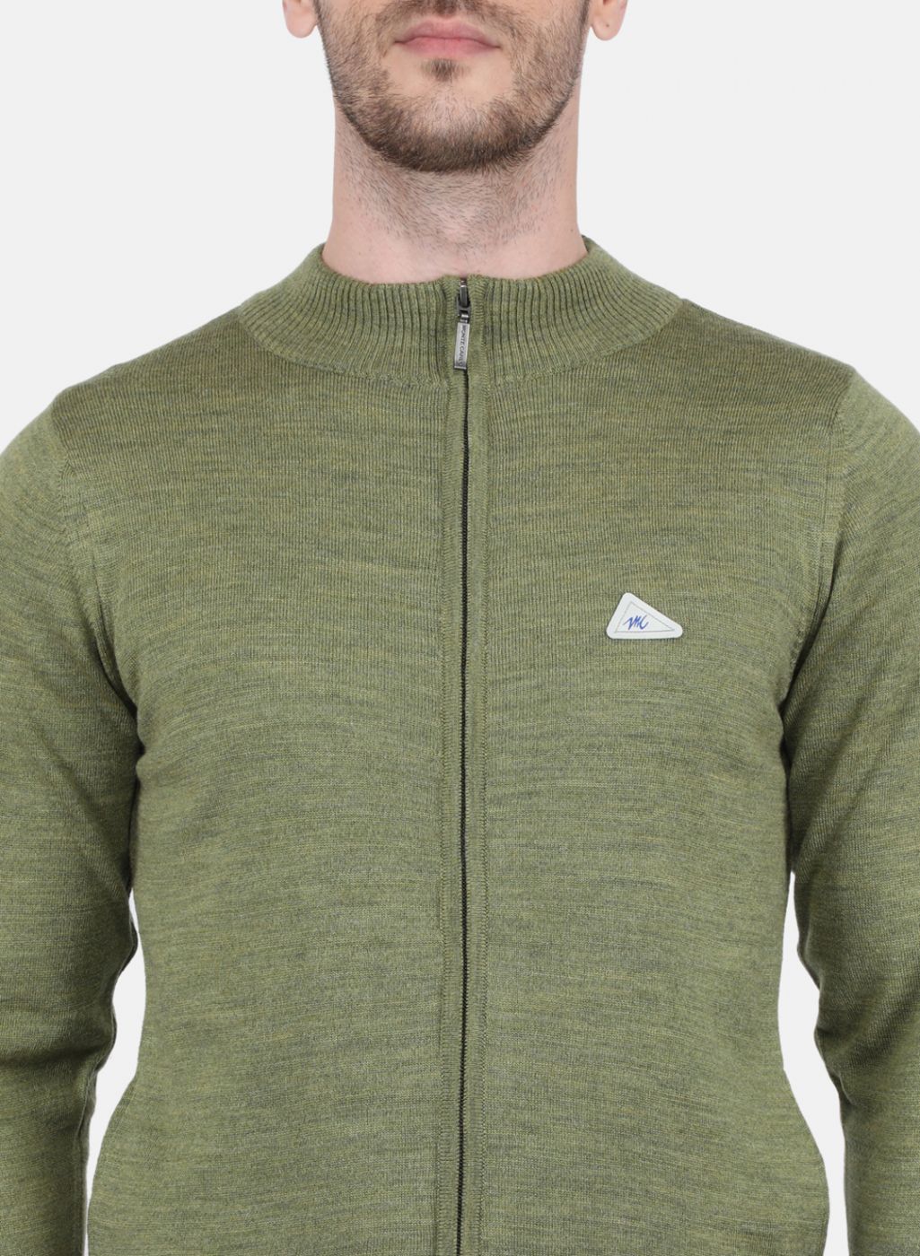 Men Olive Solid Pullover