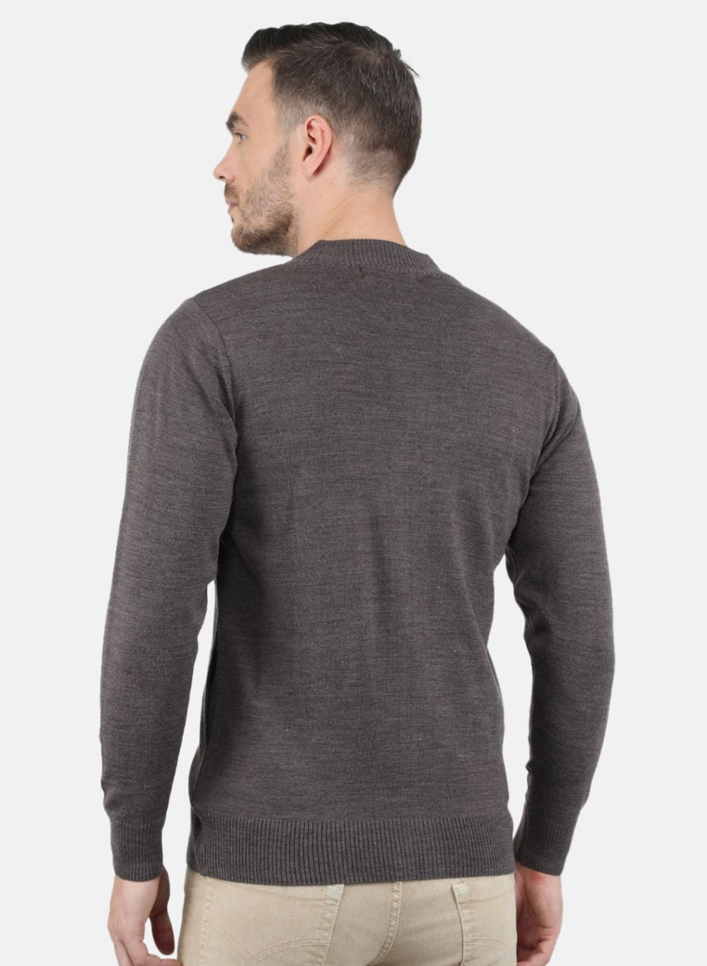 Men Light Brown Solid Pullover