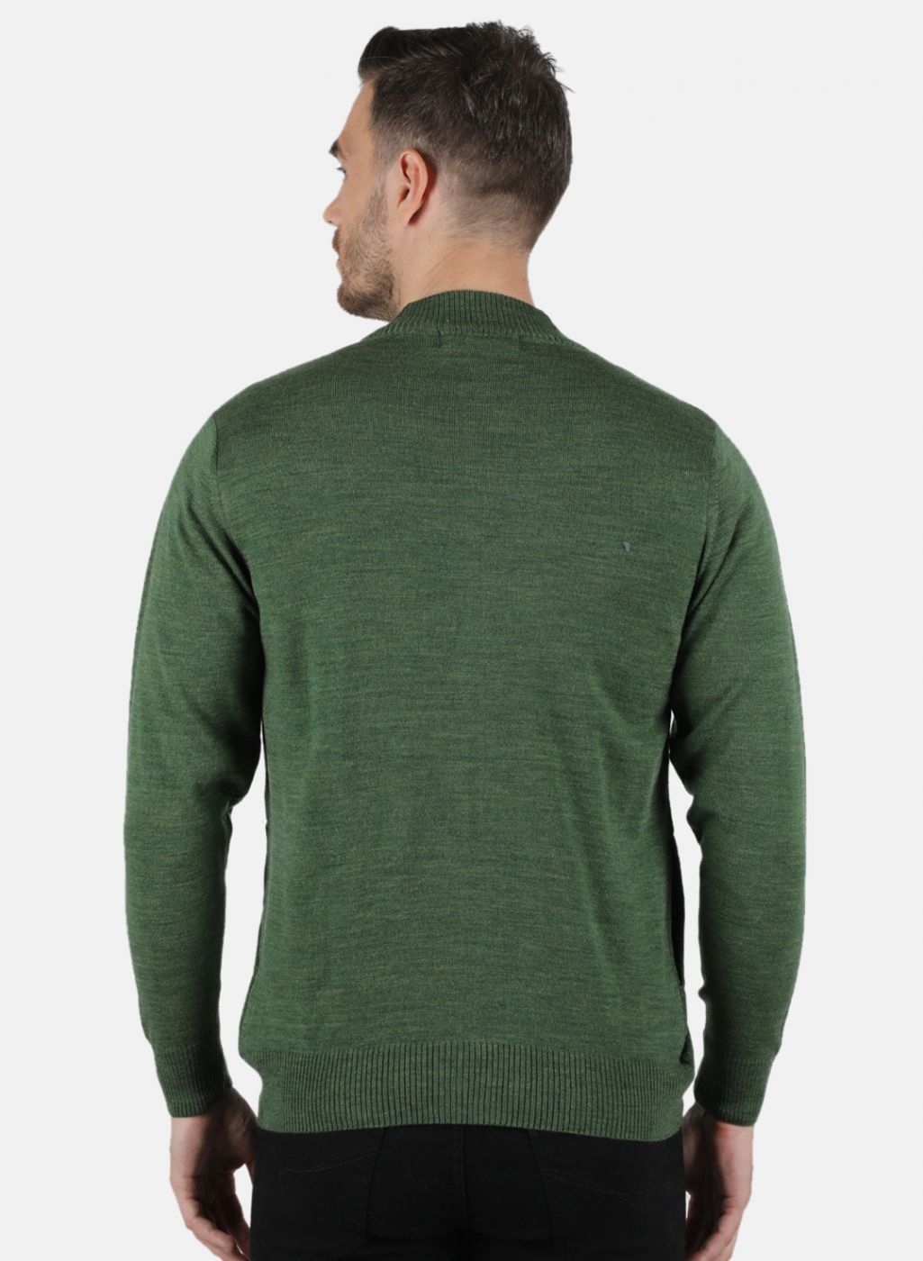 Men Olive Solid Pullover