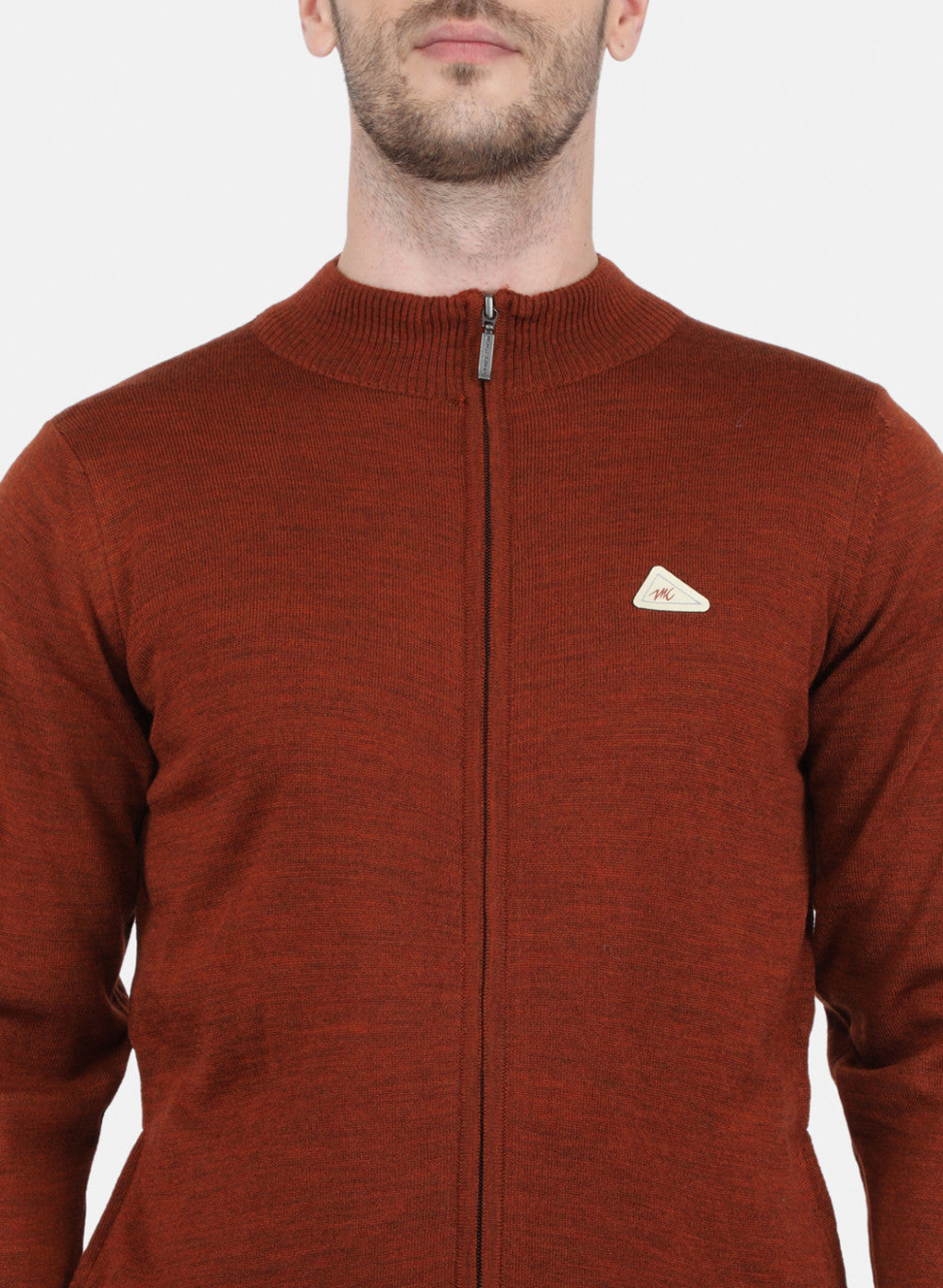 Men Brown Solid Pullover