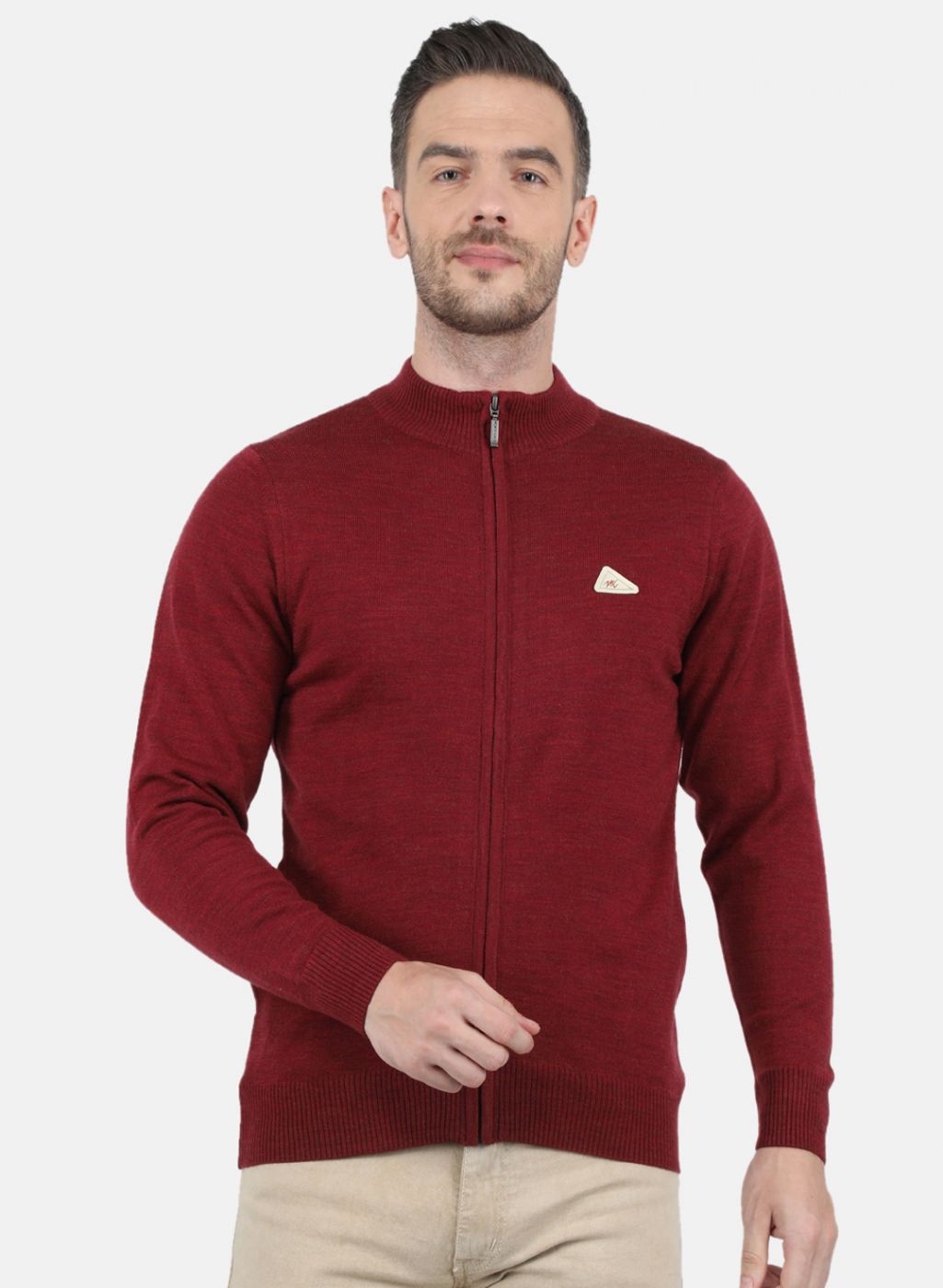 Men Maroon Solid Pullover