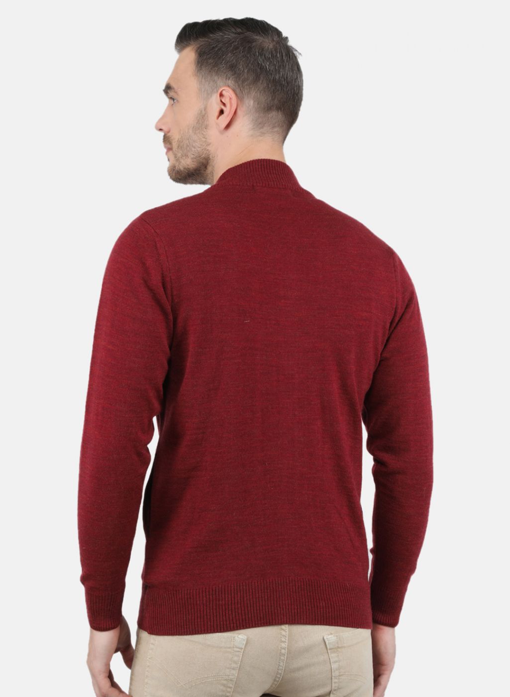 Men Maroon Solid Pullover