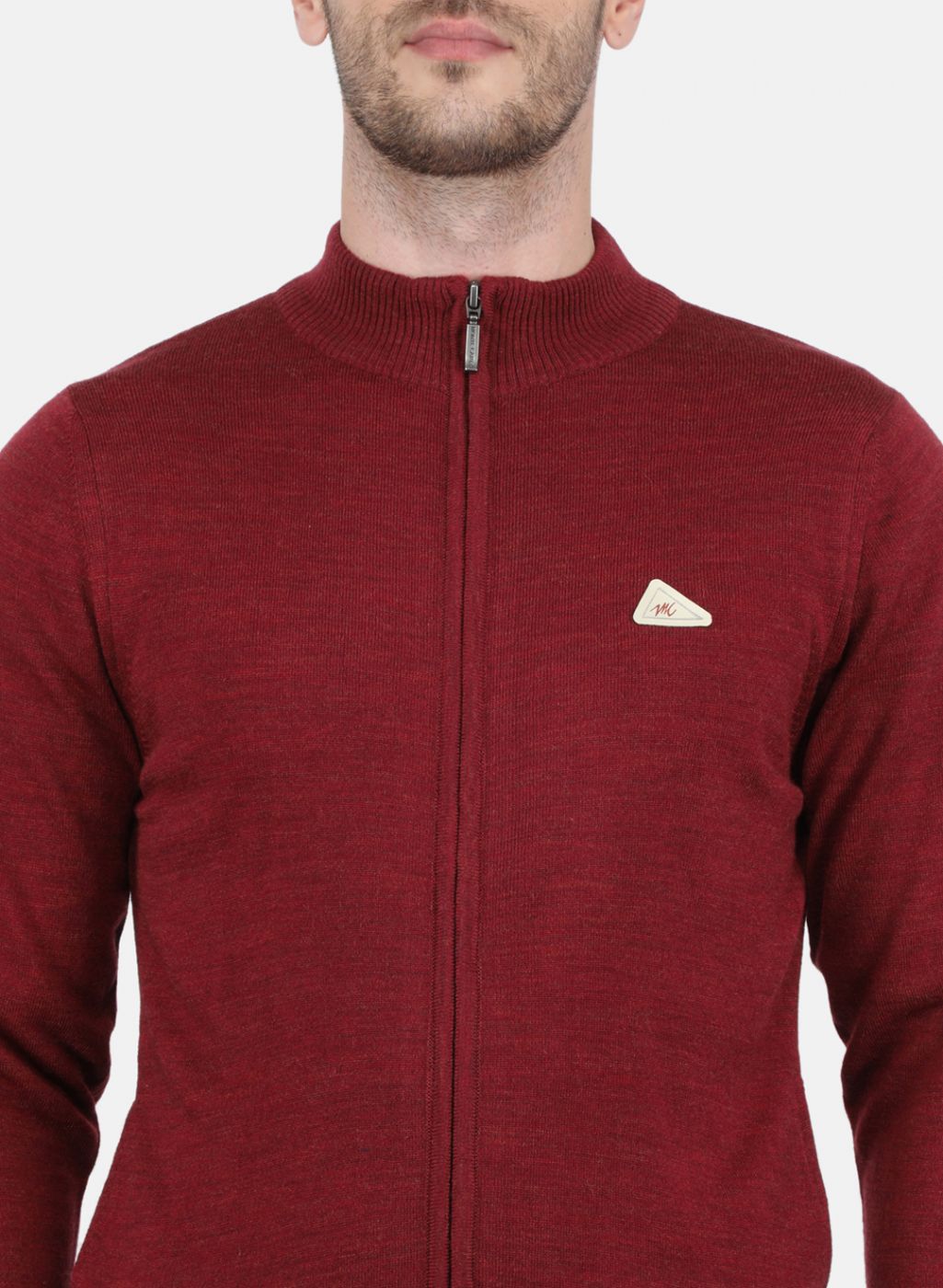 Men Maroon Solid Pullover