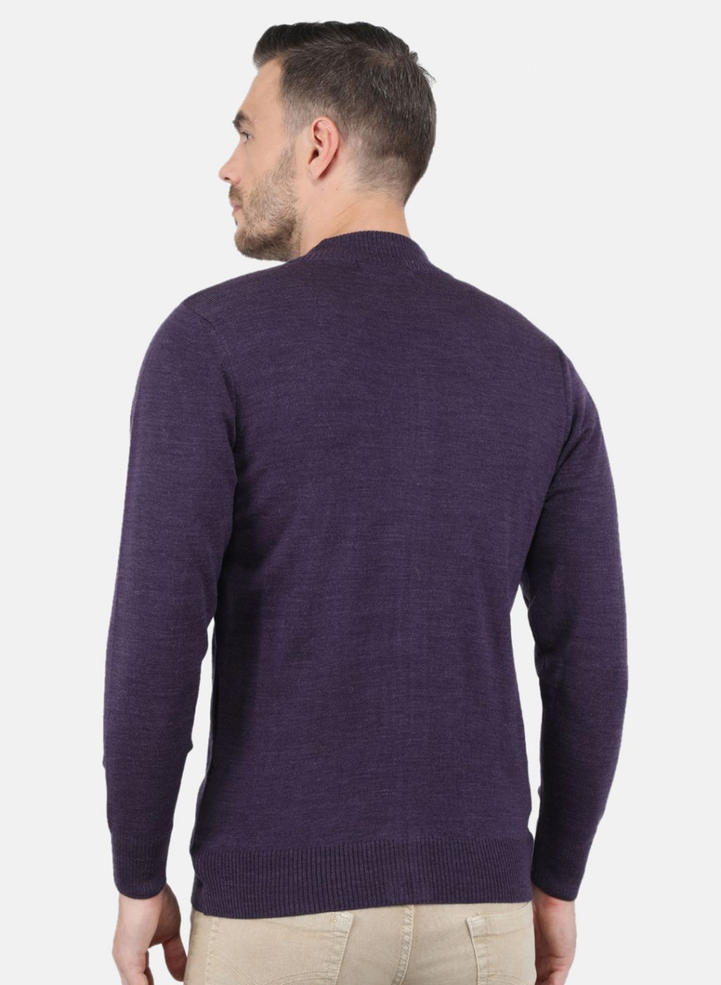 Men Purple Solid Pullover