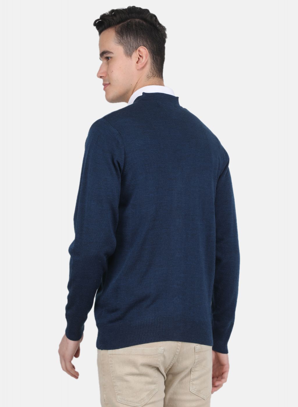 Men NAvy Blue Solid Cardigan