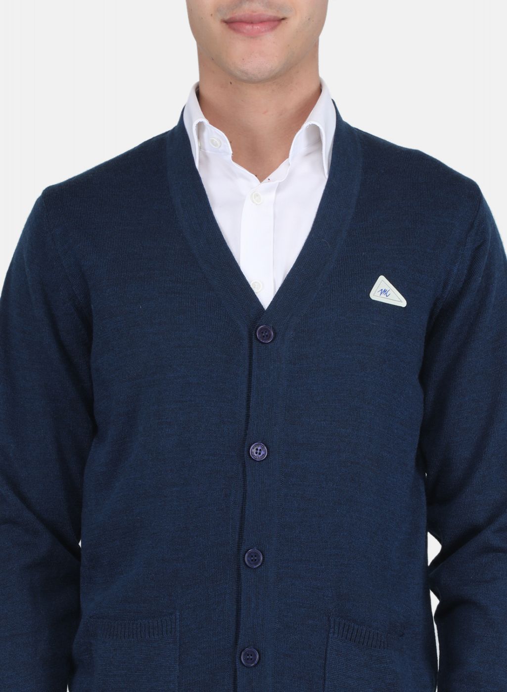 Men NAvy Blue Solid Cardigan