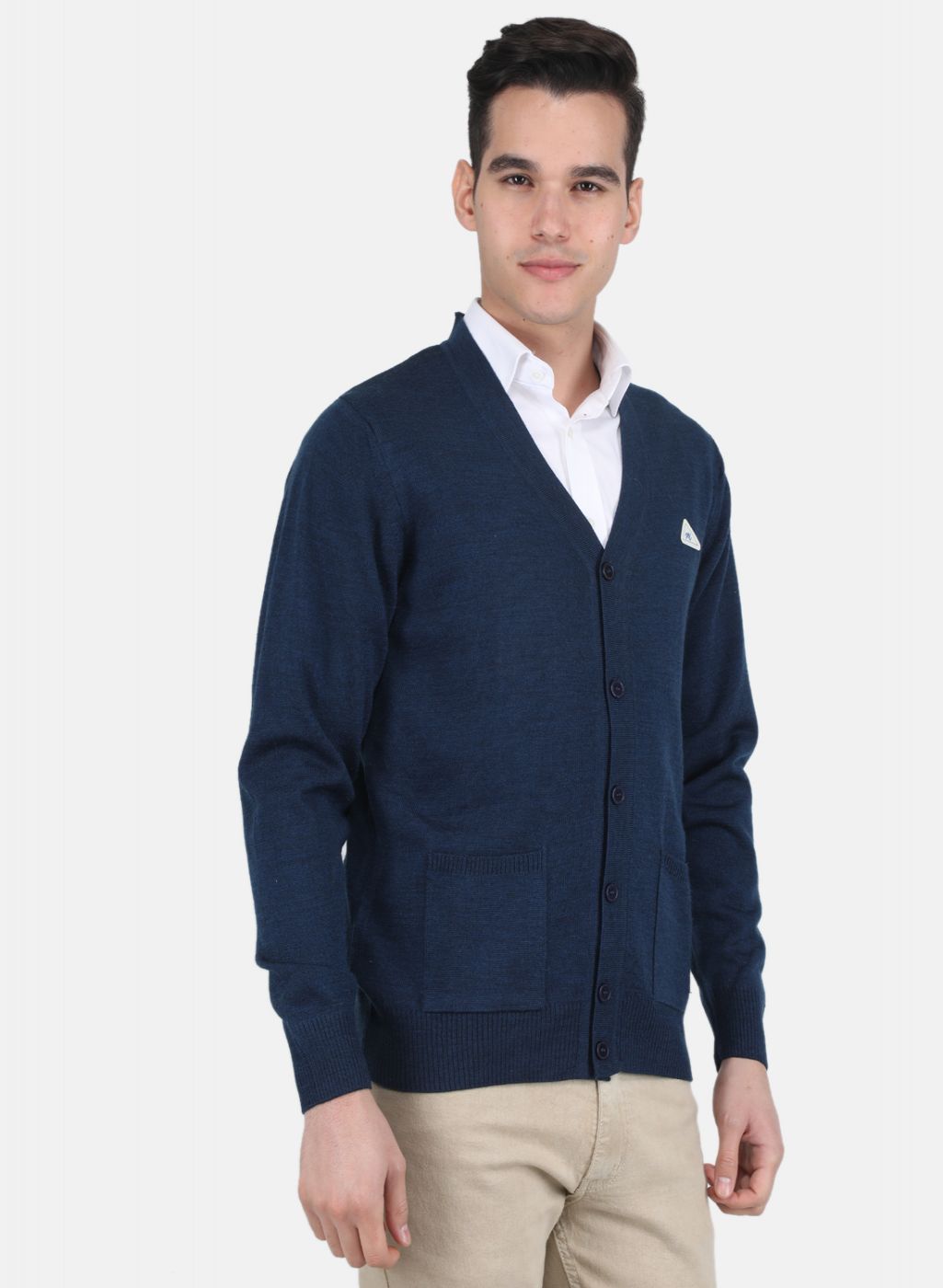 Men NAvy Blue Solid Cardigan