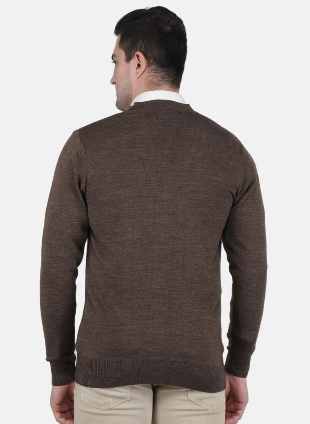 Men Brown Solid Cardigan