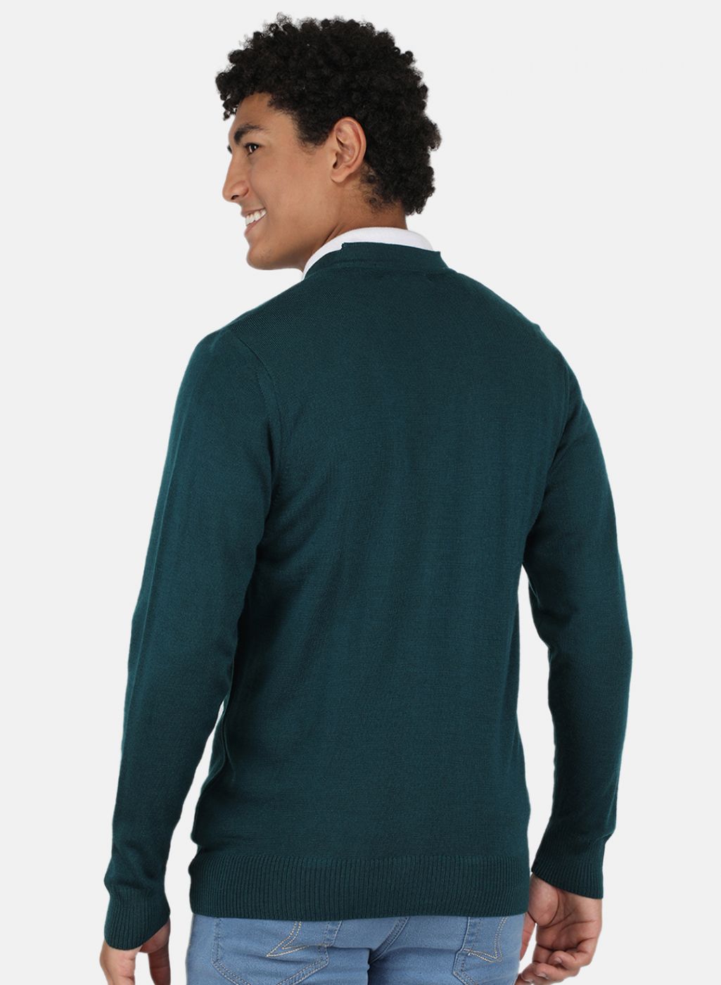 Men Green Solid Cardigan