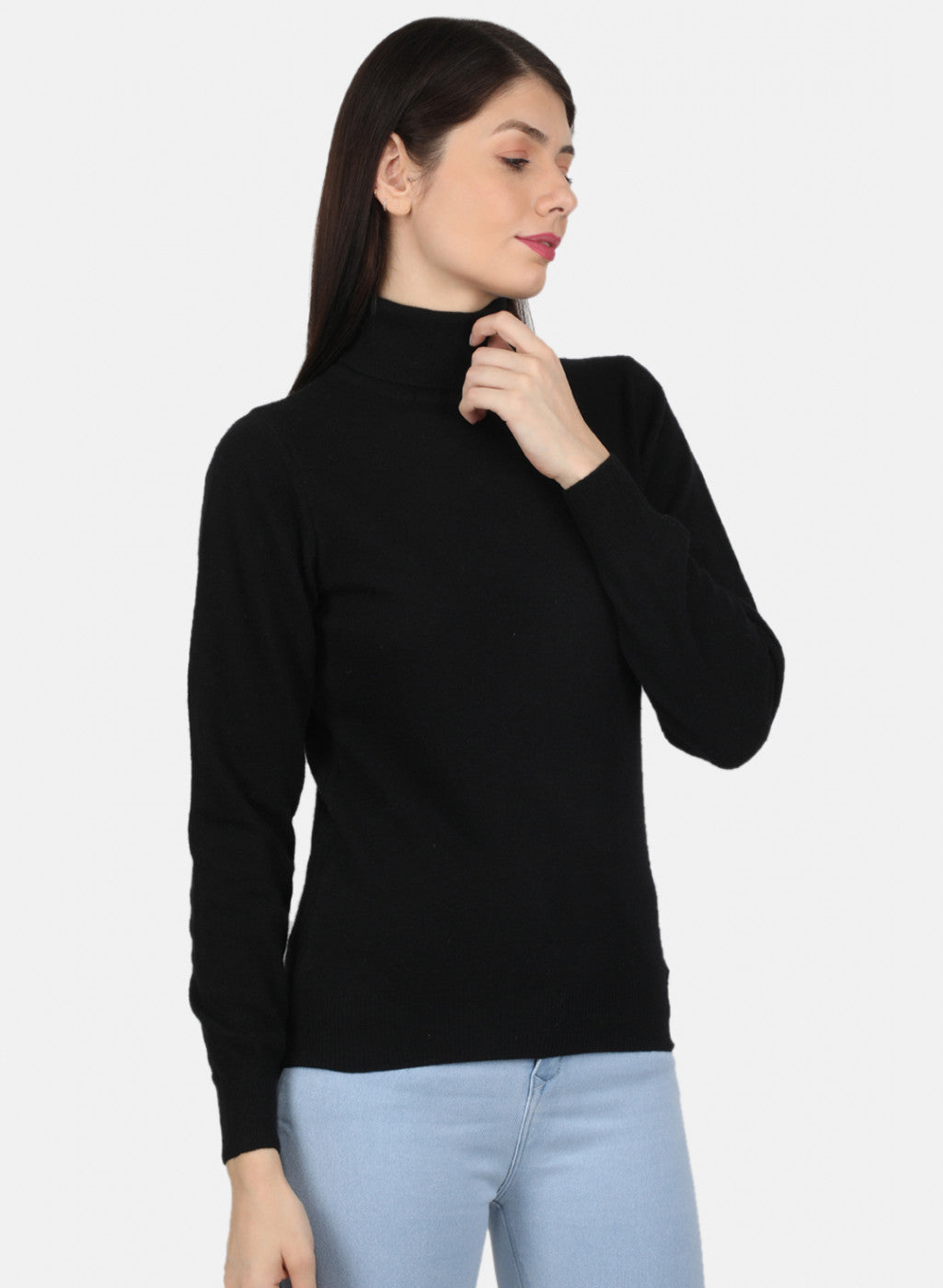 Women Black Solid Top