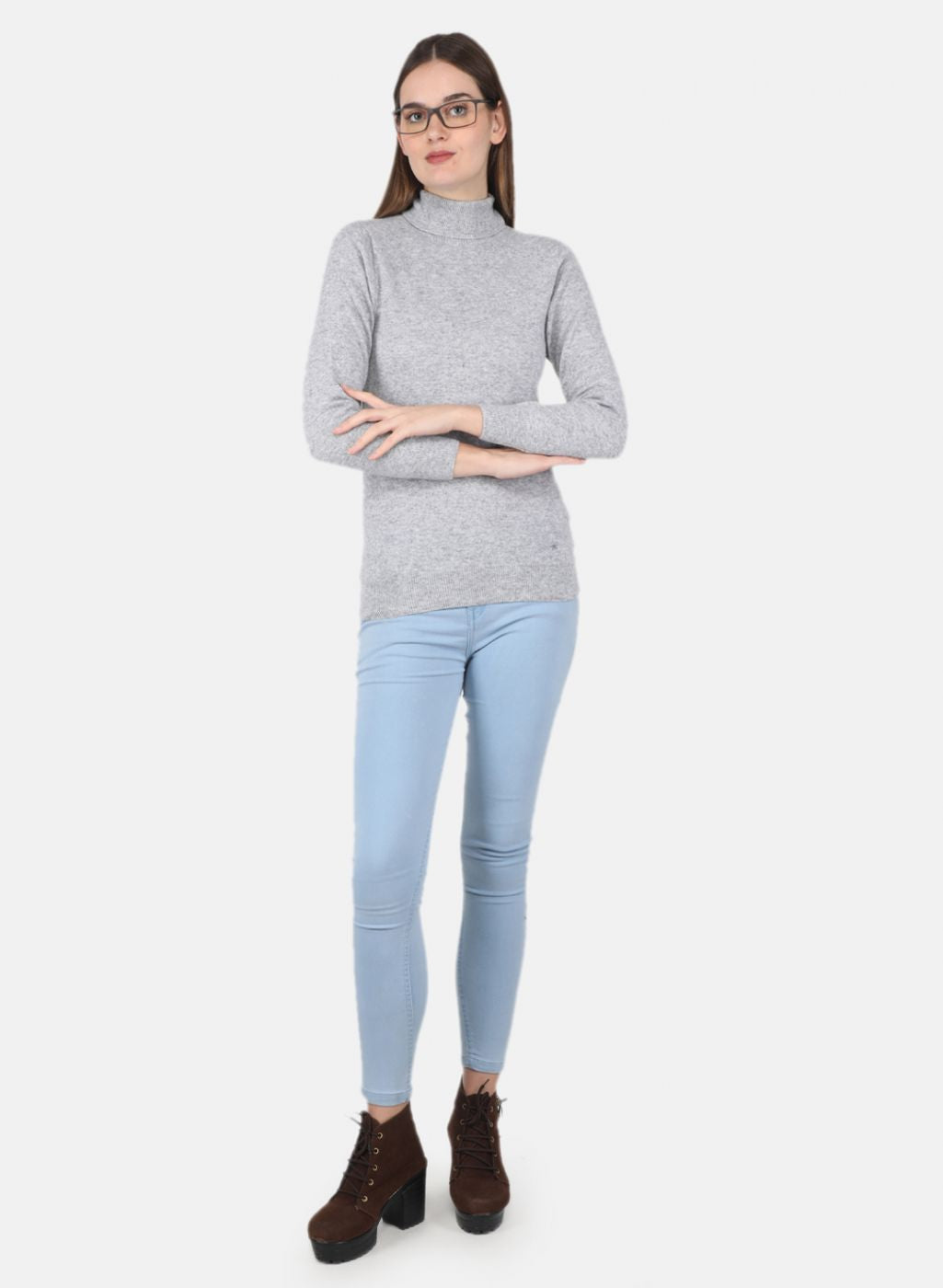 Women Grey Solid Top