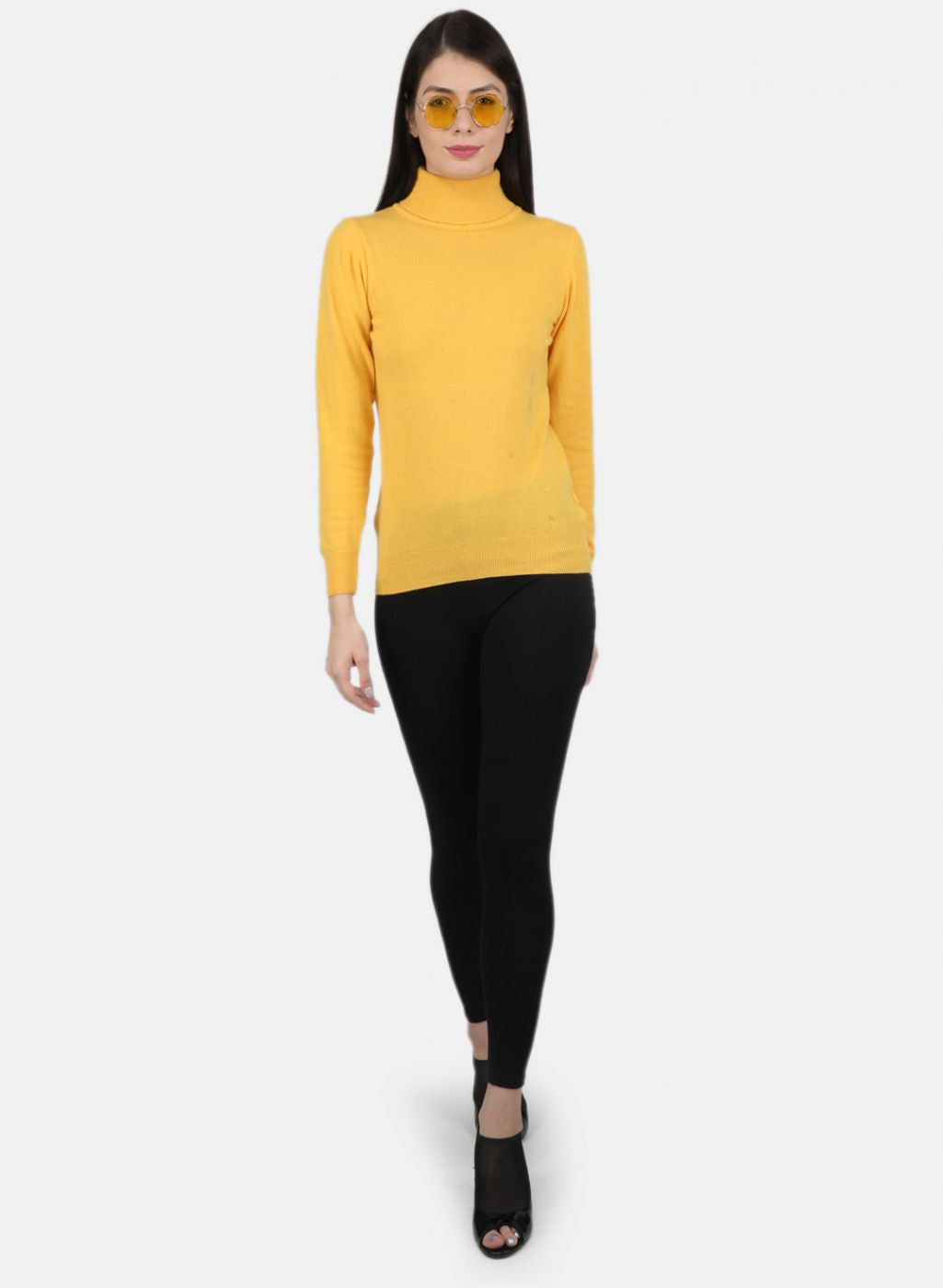 Women Yellow Solid Top