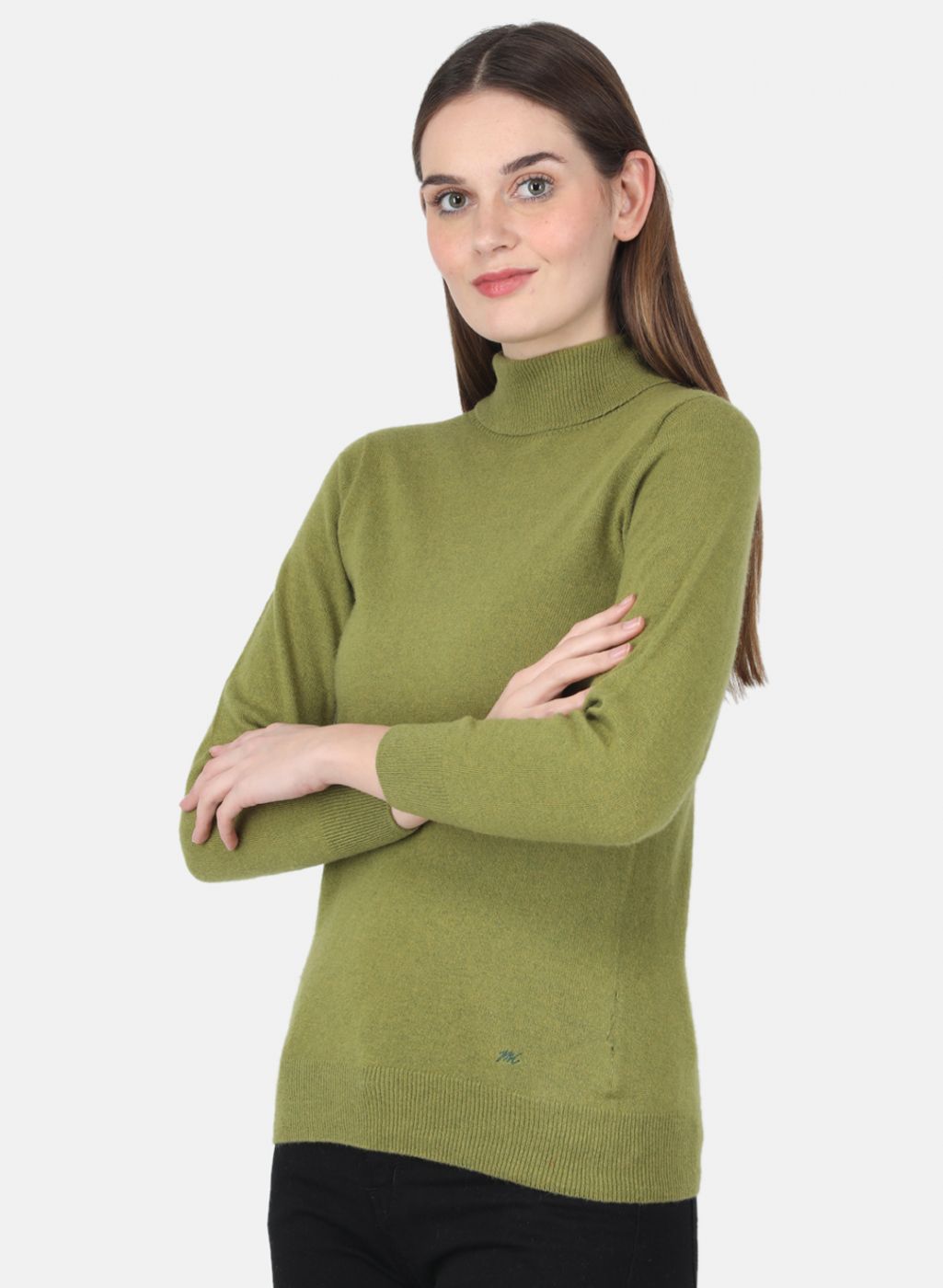 Women Green Solid Top