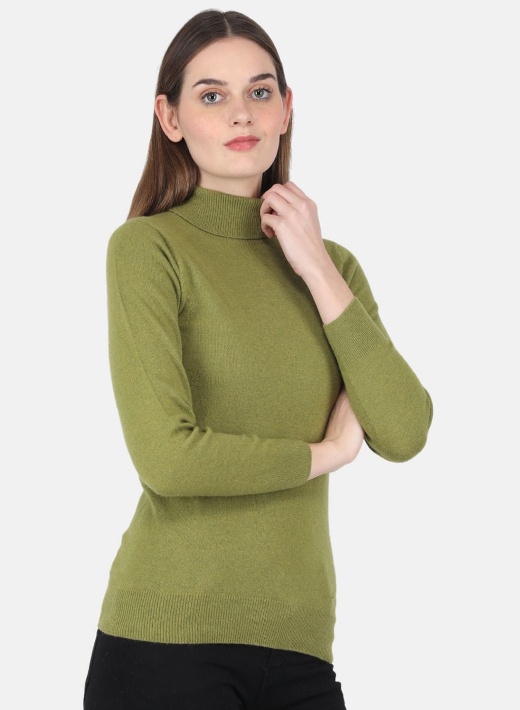 Women Green Solid Top