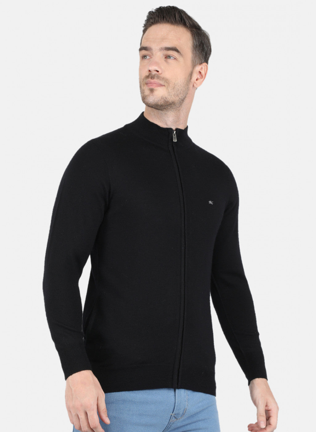 Men Black Solid Pullover