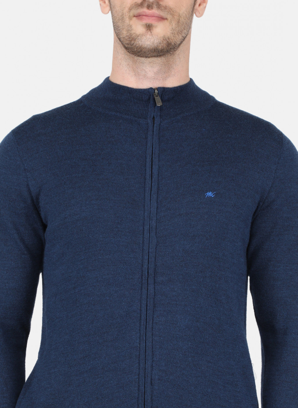 Men NAvy Blue Solid Pullover